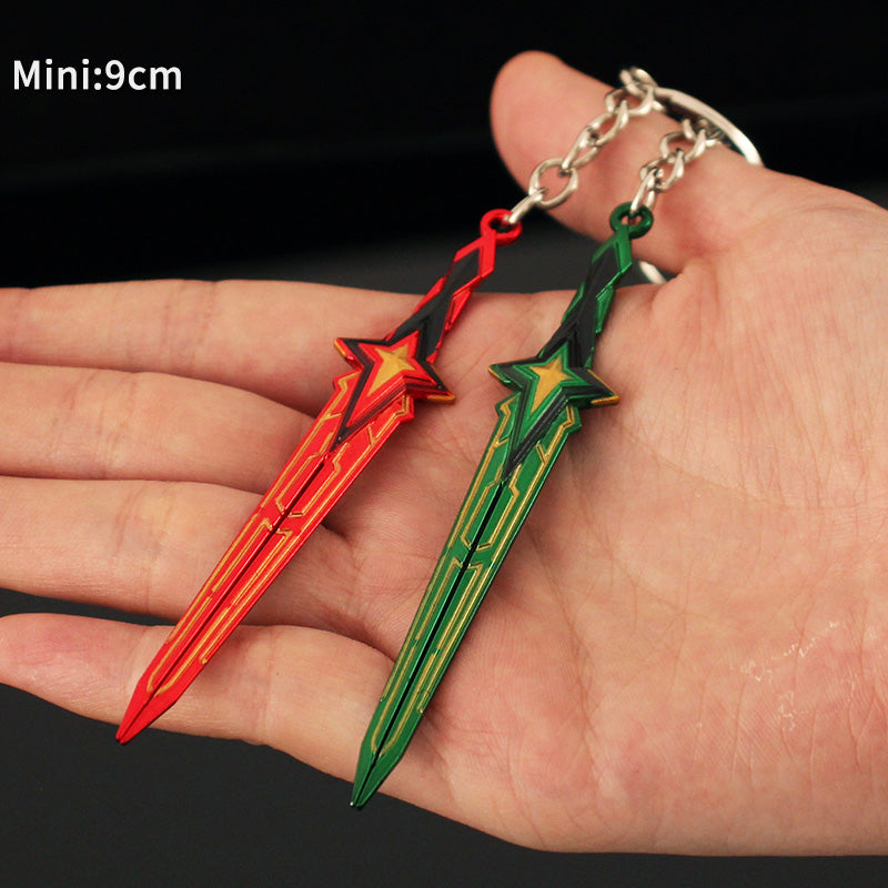 Metal Comet Sword Keychain