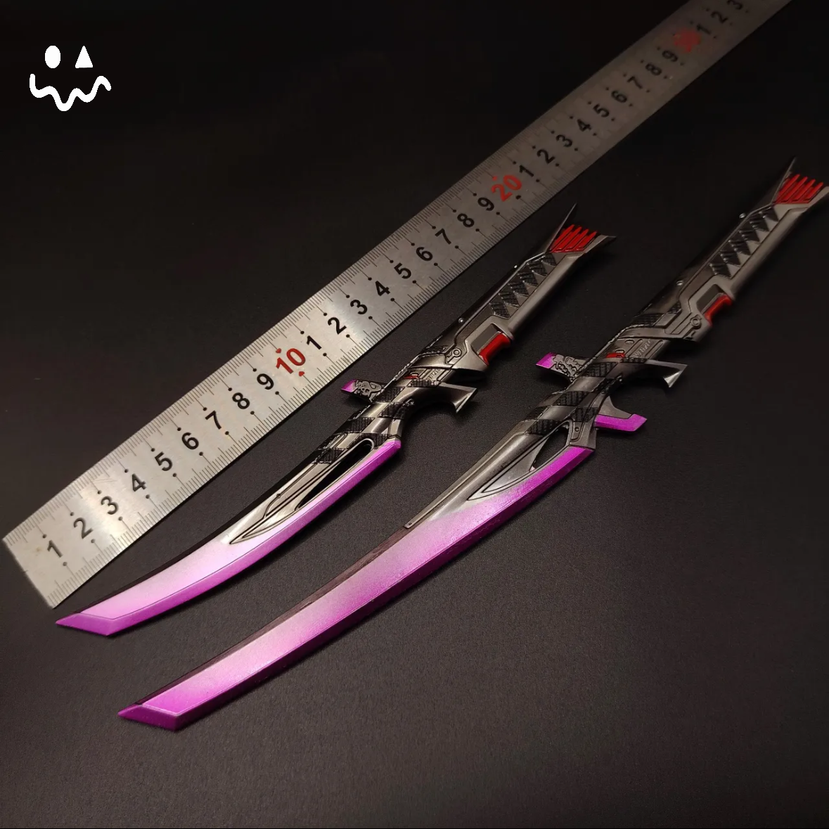 Metal Dual Katana Deadly Duet Replica - Dull Blade Miniature