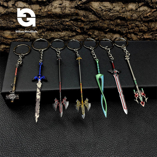 Metal Master Sword Weapon Keychain 7 In 1 Pack