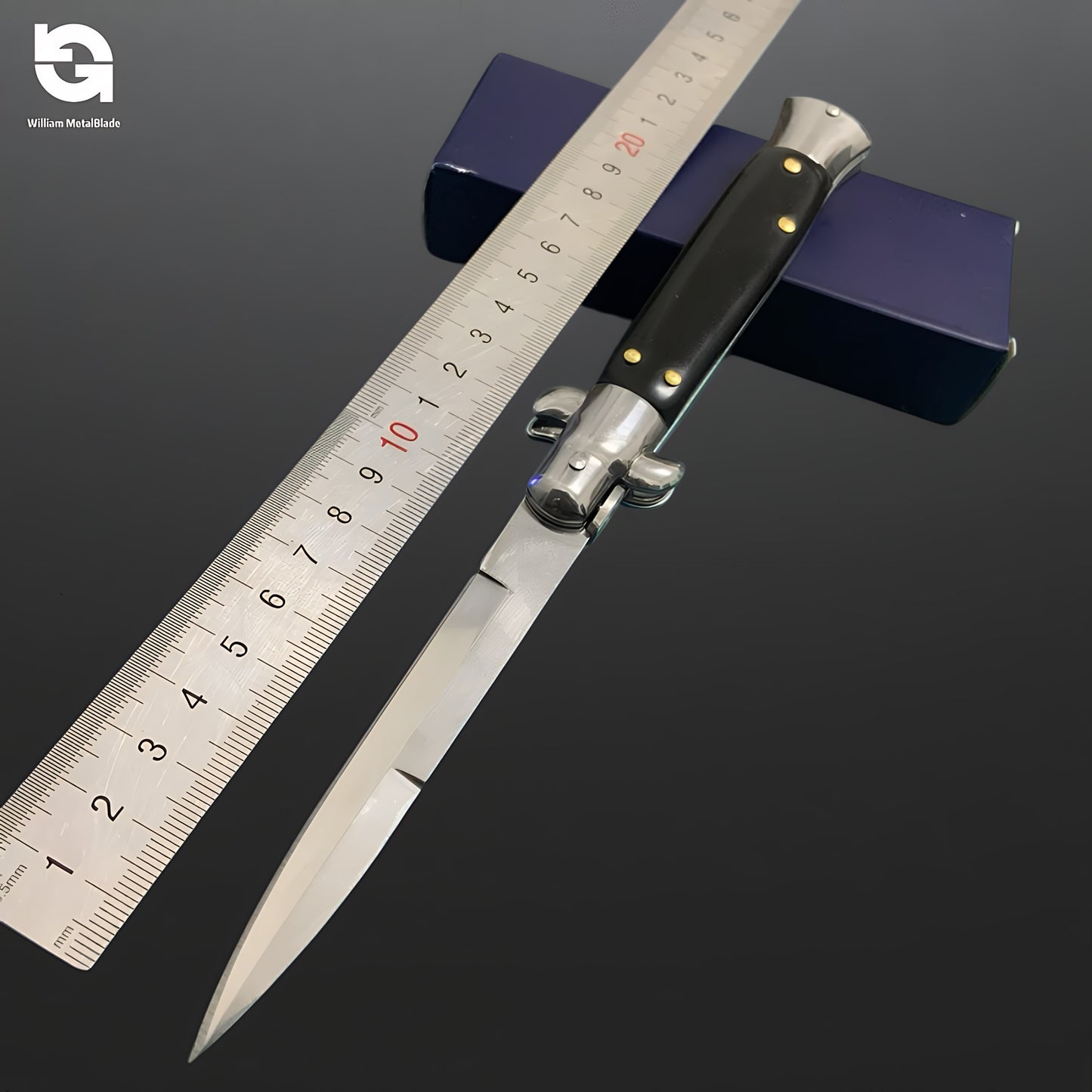 Miniatur-Stiletto-Fake-Messer aus Metall, 23 cm