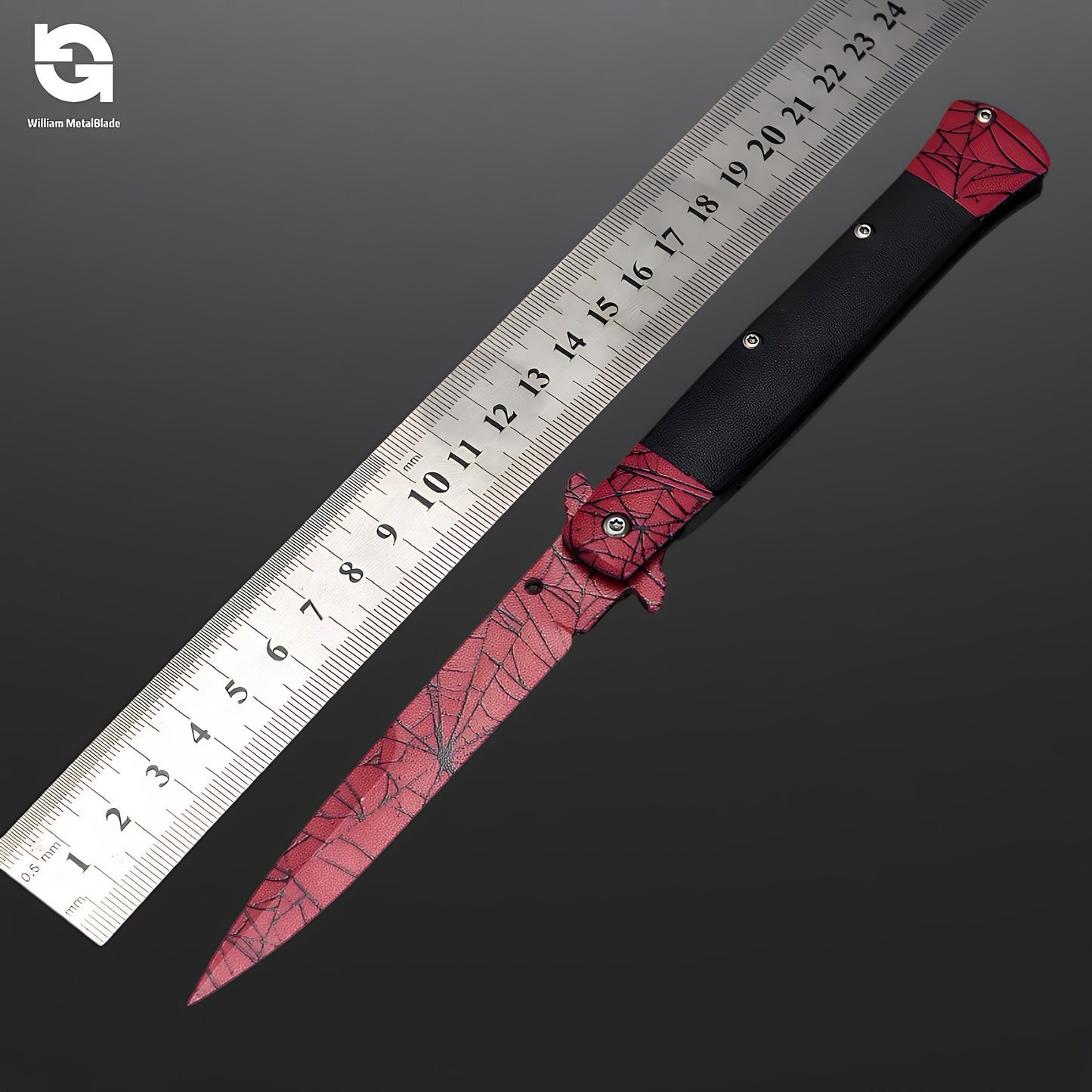 Miniatur-Stiletto-Fake-Messer aus Metall, 23 cm