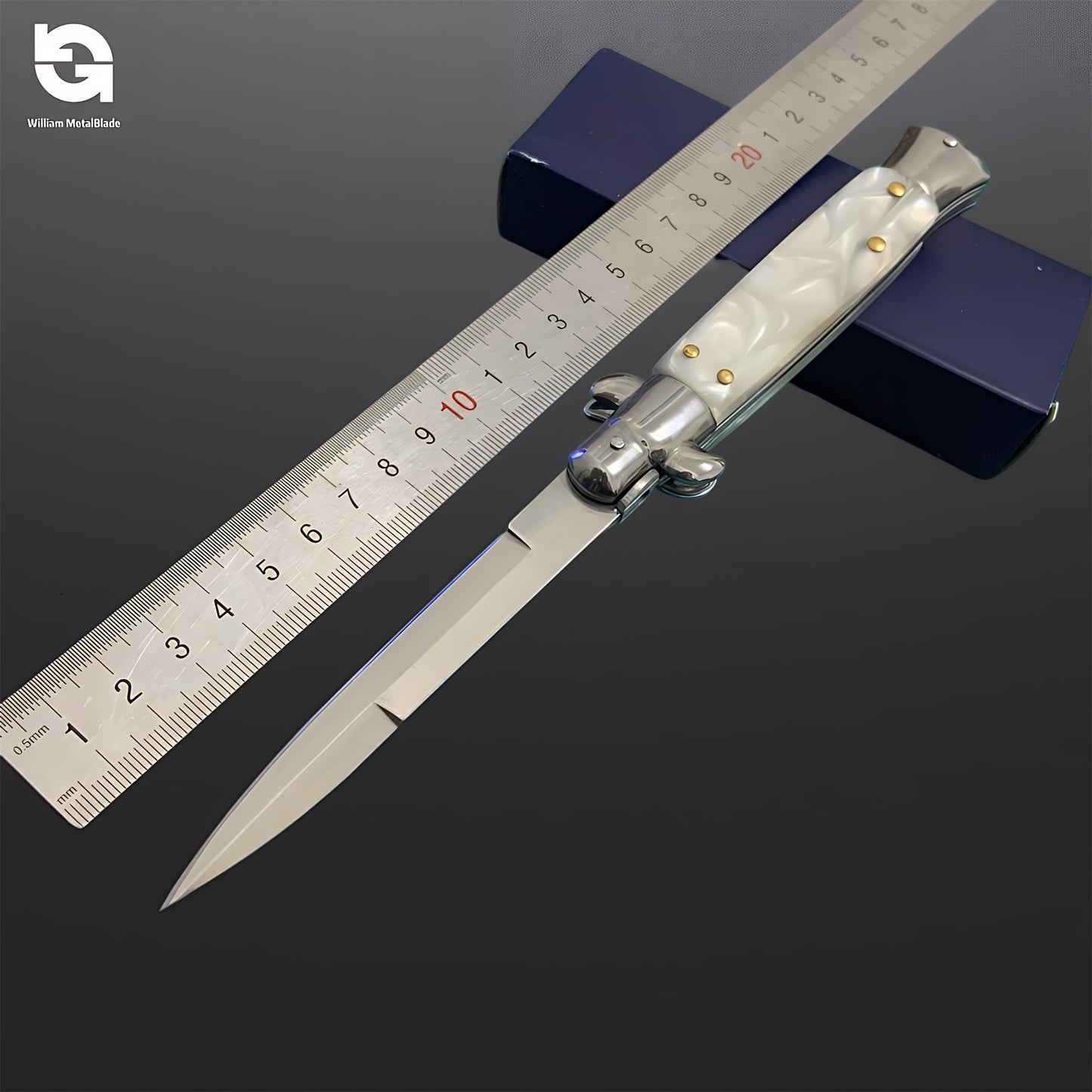 Miniatur-Stiletto-Fake-Messer aus Metall, 23 cm