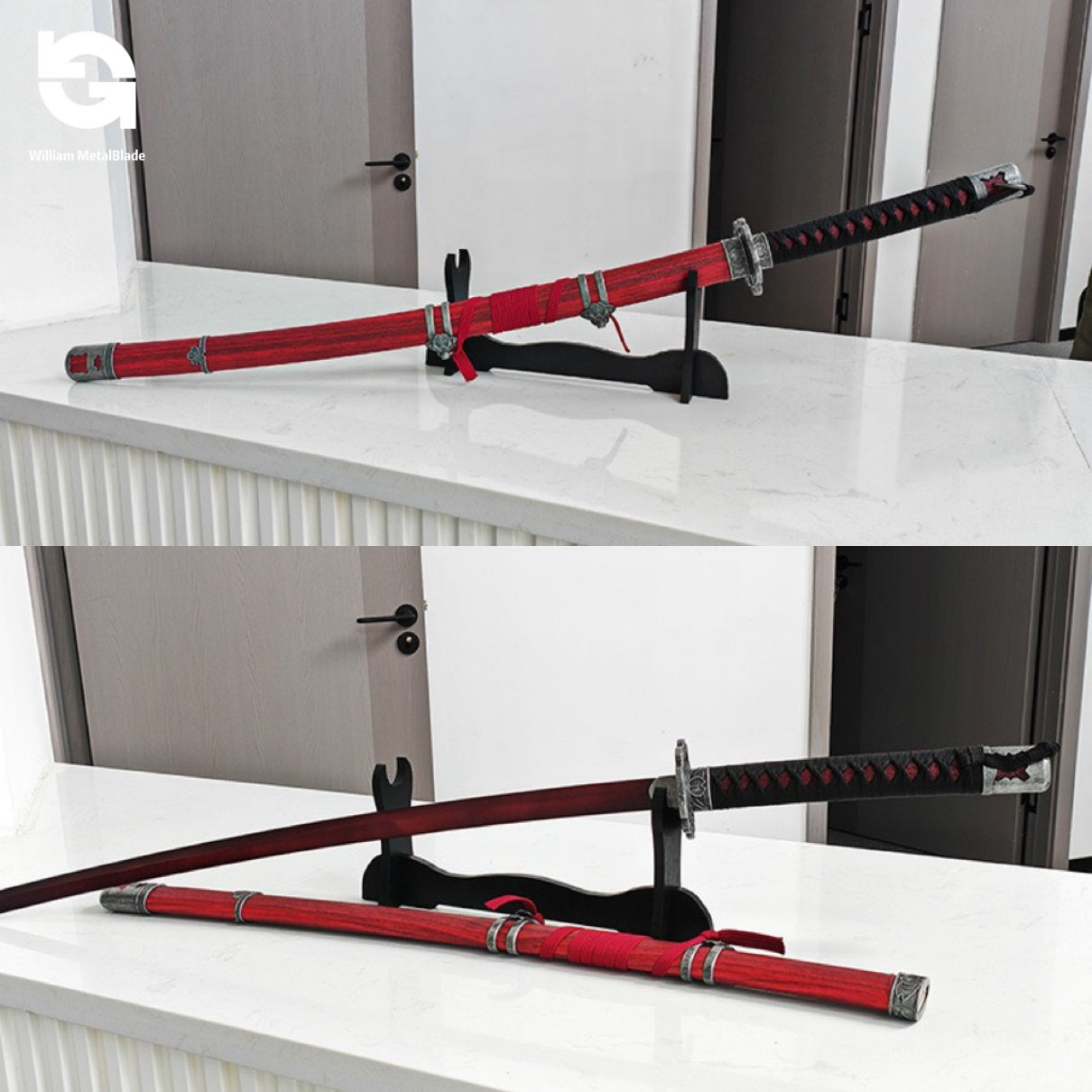 1:1 Mortal Blade IRL Game Katana Metal Sword Prop Replica