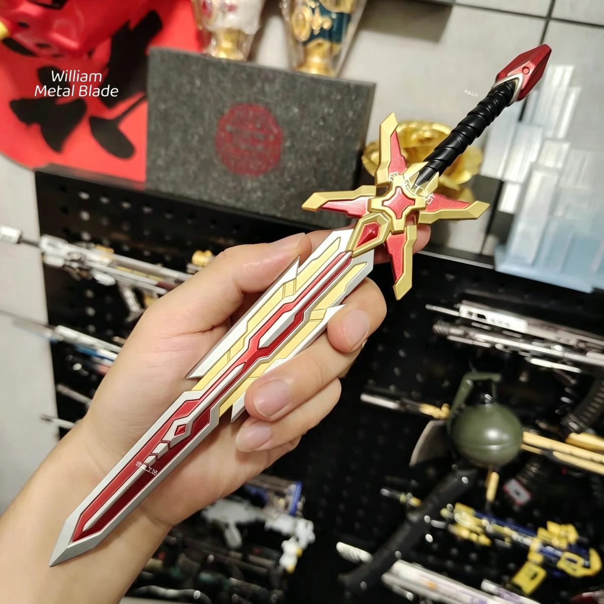 Naraka: Bladepoint War God's Blazing Fire Sword Mini Metal Replica