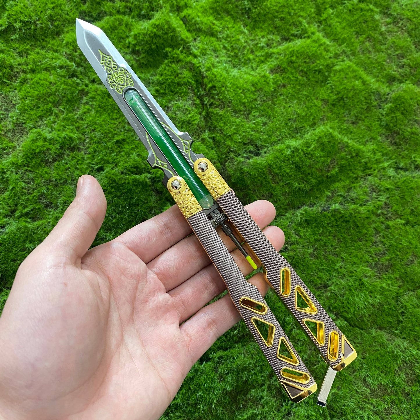 Metal Octane Heirloom V3 Real Liquid Tube Craft Balisong Replica