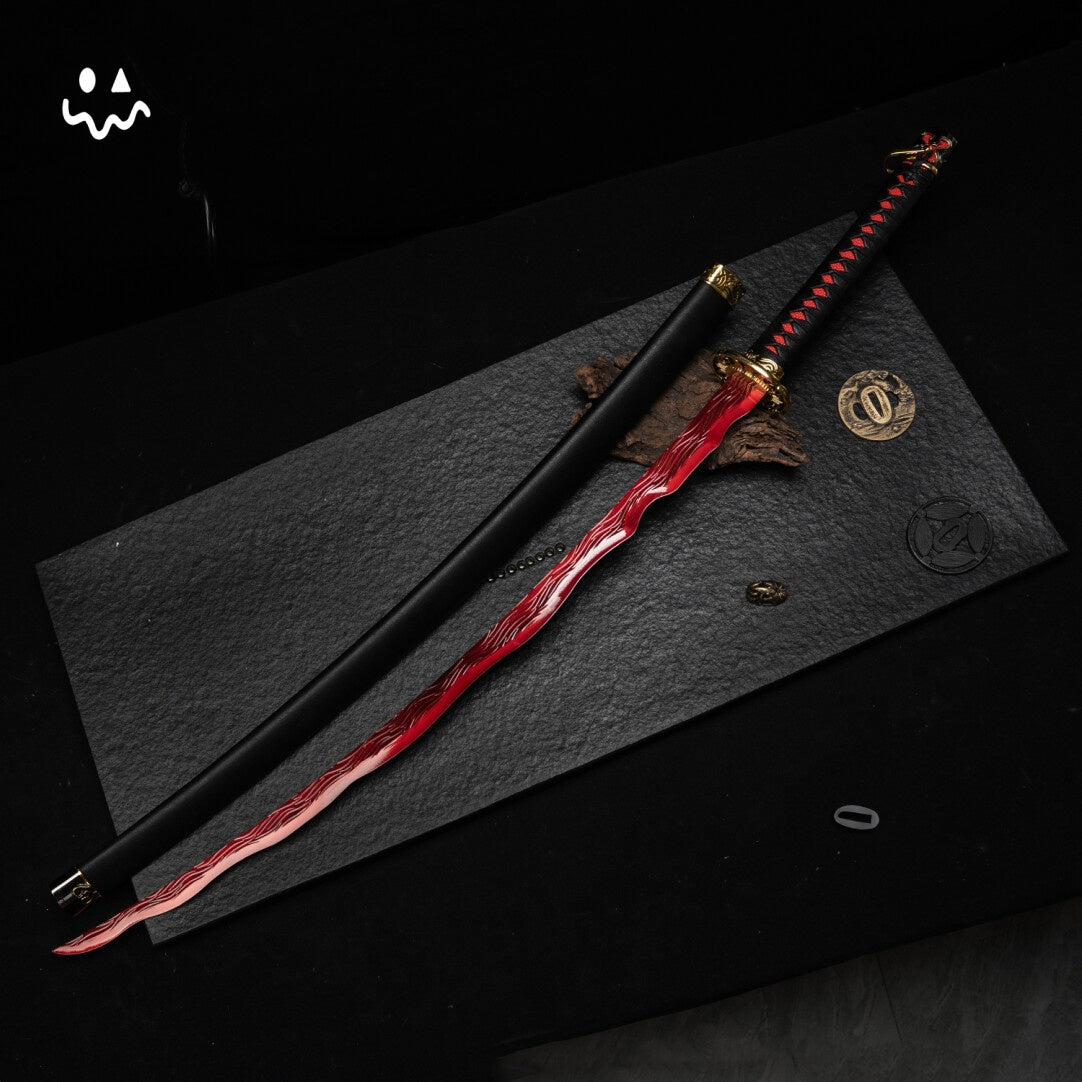 Life Size Rivers of Blood Katana ER Game Sword Blunt Metal Prop Replica