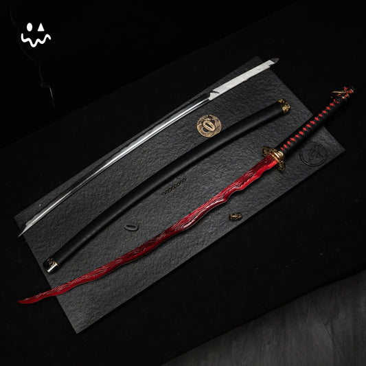Life Size Rivers of Blood Katana ER Game Sword Blunt Metal Prop Replica