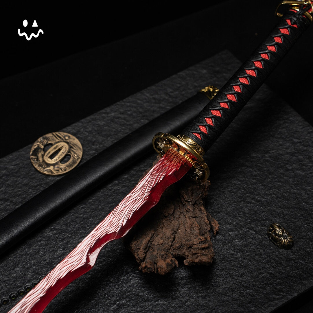 Life Size Rivers of Blood Katana ER Game Sword Blunt Metal Prop Replica
