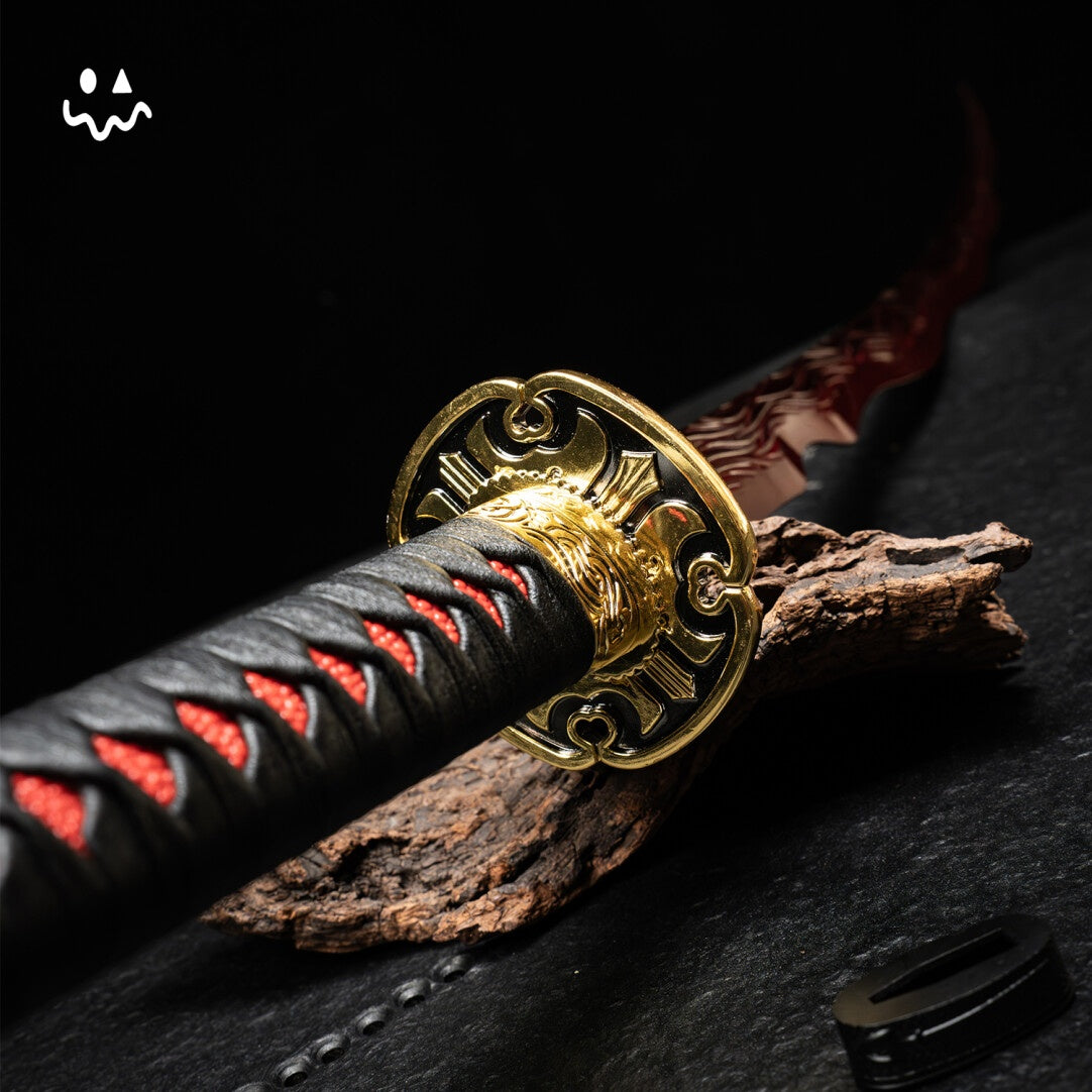 Life Size Rivers of Blood Katana ER Game Sword Blunt Metal Prop Replica