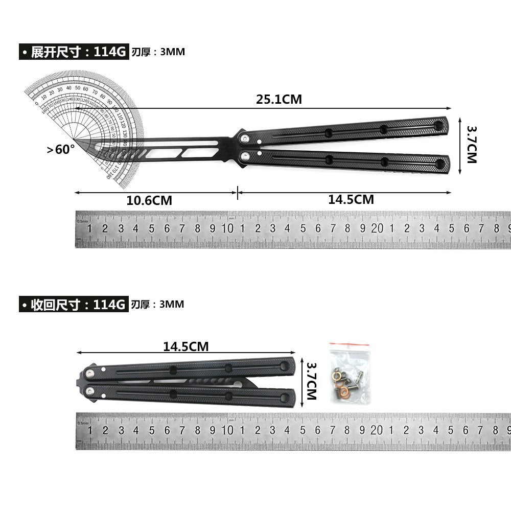 SF-7 Series Sea Monster Butterfly Knife Uncut Aluminum Alloy Handle Fancy Training Swing Knife