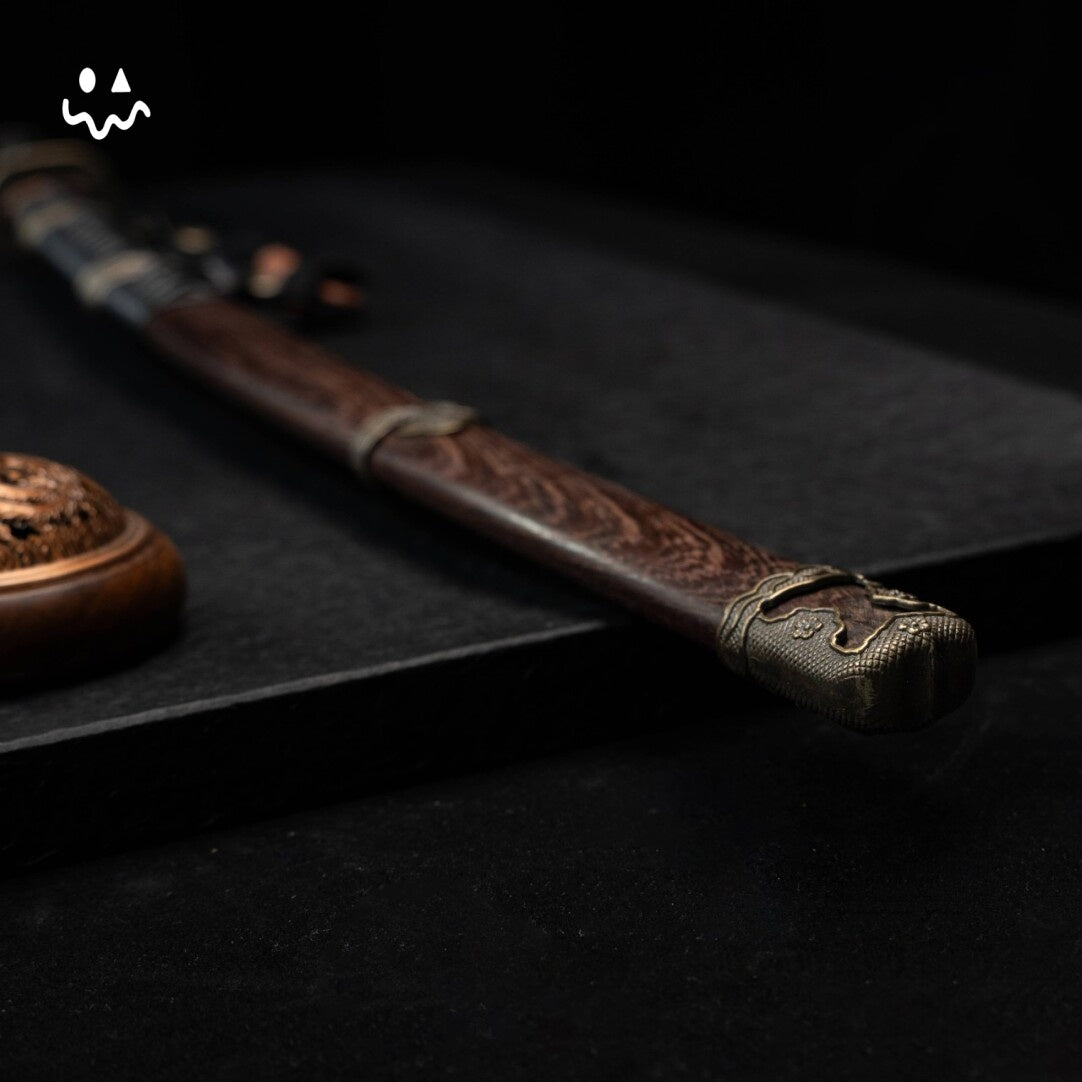 102cm/40.6" Saber Japanese Sword Carbon Steel Clay Tempered Sakura Pattern Sharp Handmade Full Tang Samurai Katana