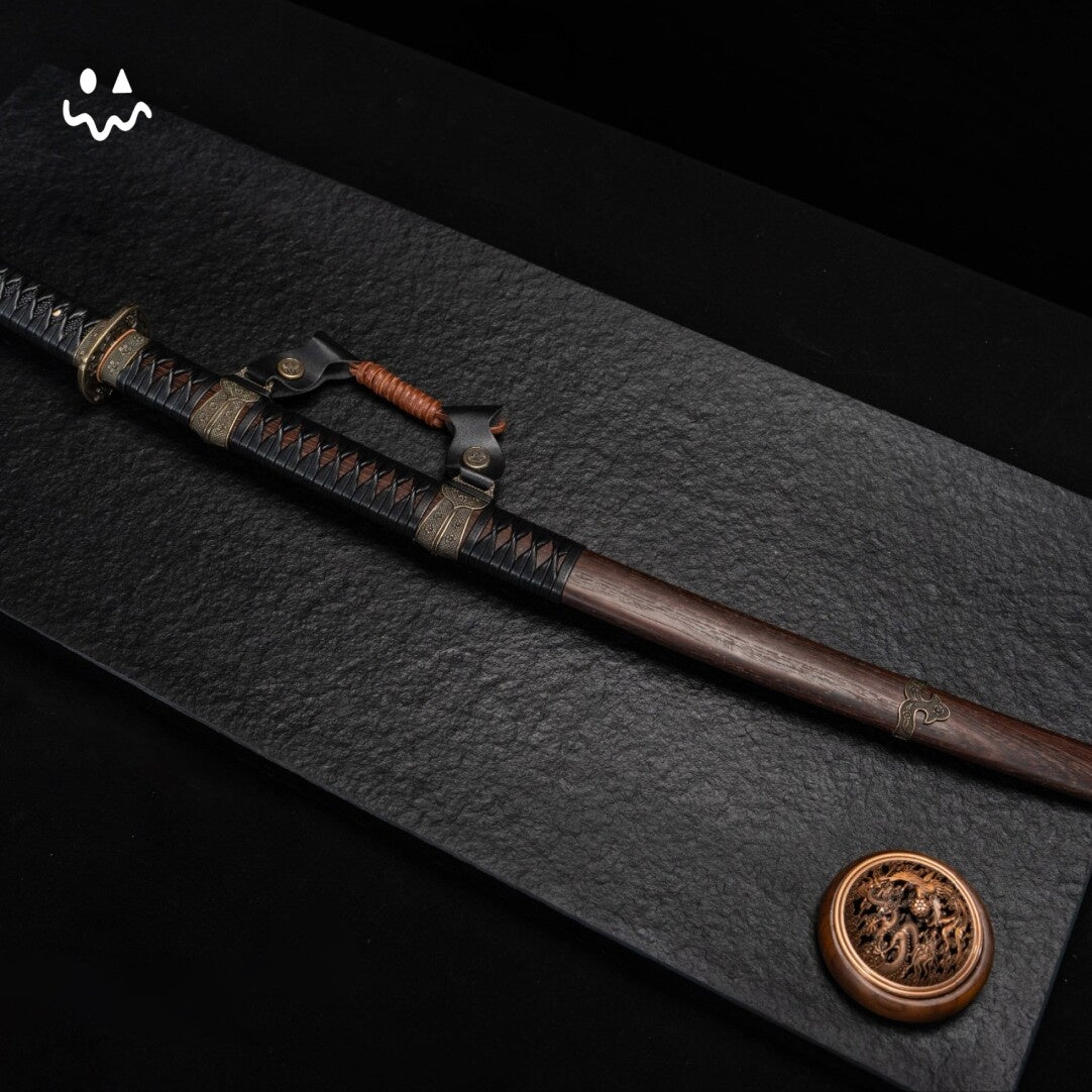 102cm/40.6" Saber Japanese Sword Carbon Steel Clay Tempered Sakura Pattern Sharp Handmade Full Tang Samurai Katana