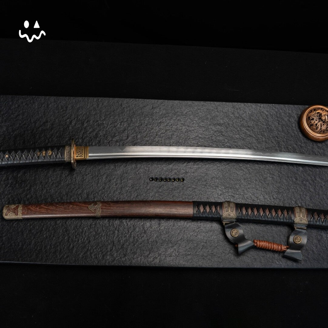 102cm/40.6" Saber Japanese Sword Carbon Steel Clay Tempered Sakura Pattern Sharp Handmade Full Tang Samurai Katana