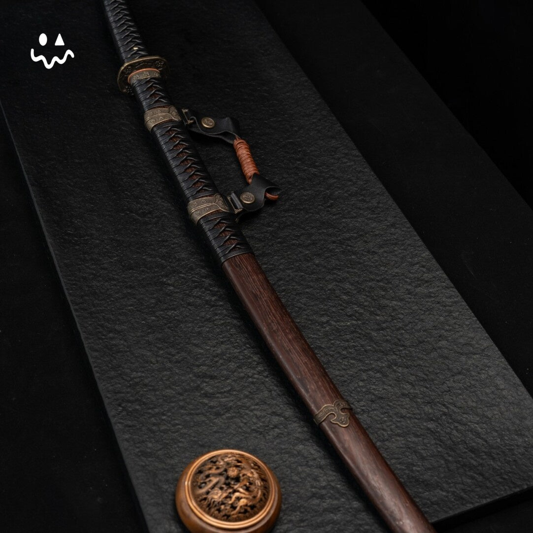 102cm/40.6" Saber Japanese Sword Carbon Steel Clay Tempered Sakura Pattern Sharp Handmade Full Tang Samurai Katana