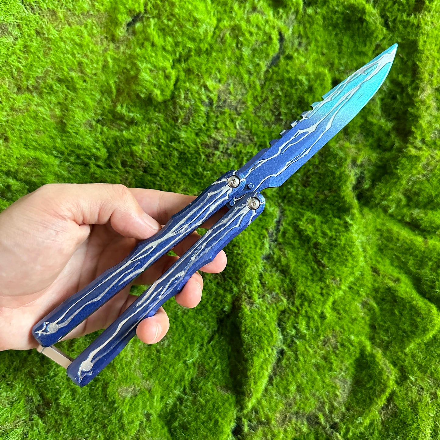 24CM/9.5 Metal Smite Knife Balisong Blunt Blade Butterfly Trainer