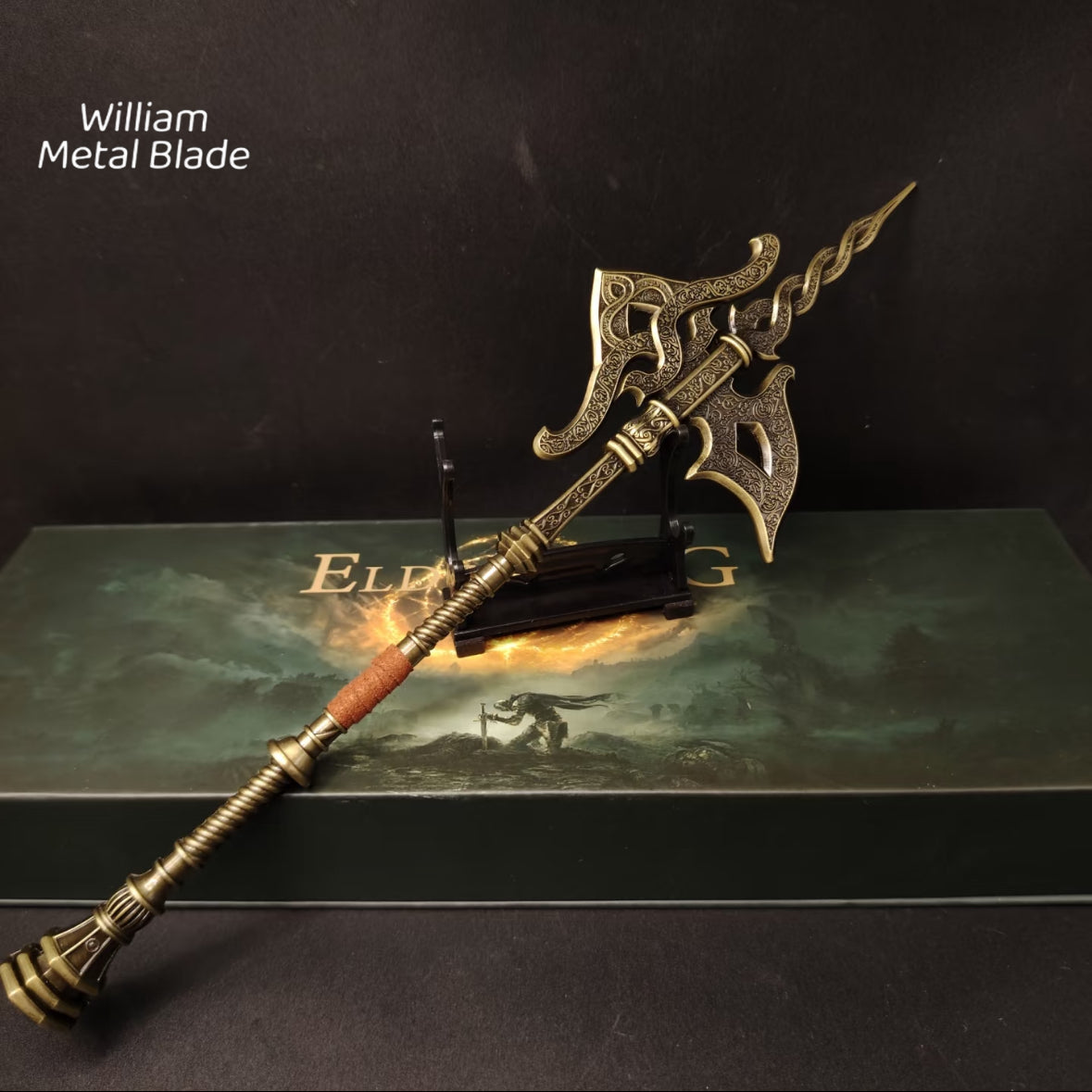 Soul Game Tree Sentinel Golden Halberd Metal Craft For Collection