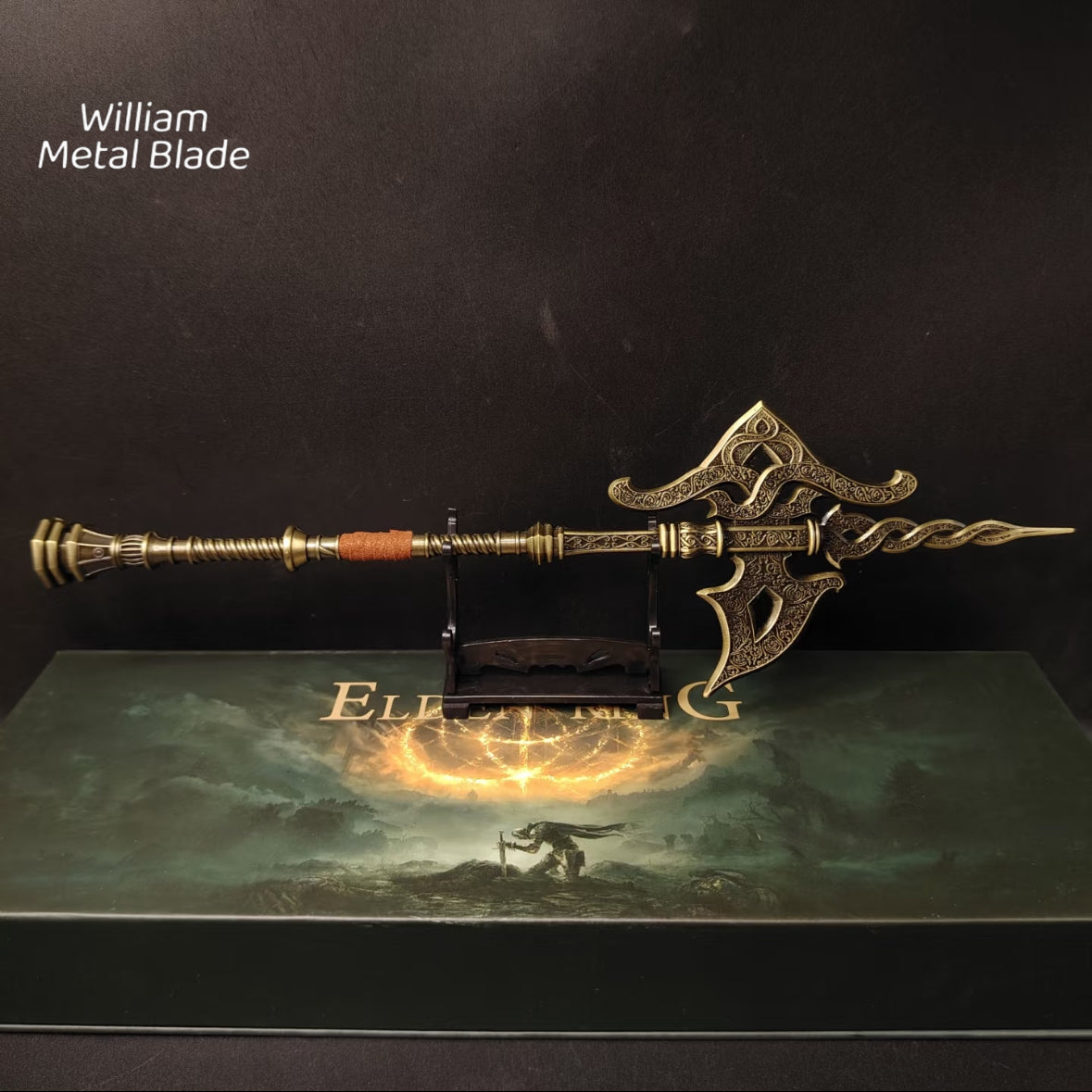 Soul Game Tree Sentinel Golden Halberd Metal Craft For Collection