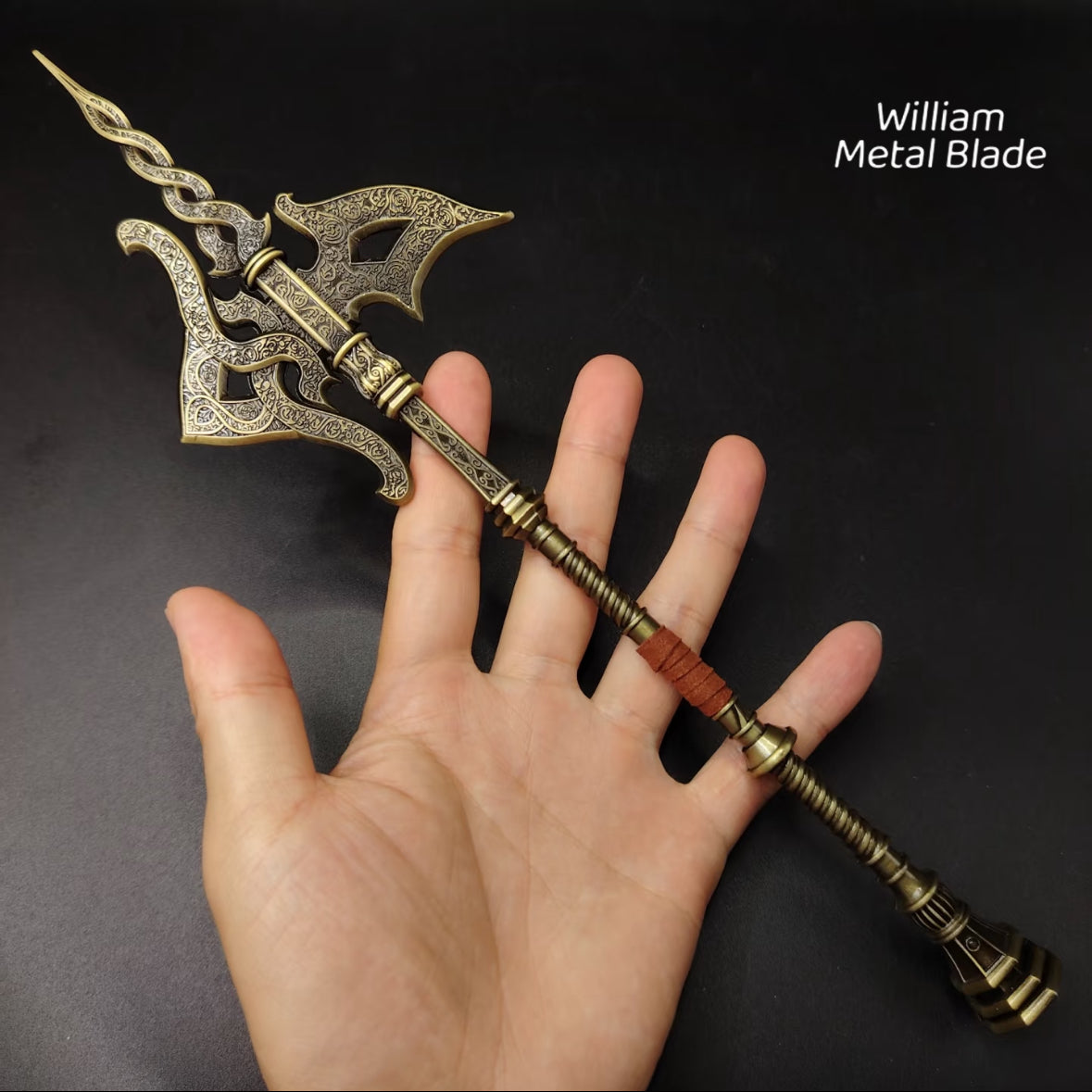 Soul Game Tree Sentinel Golden Halberd Metal Craft For Collection