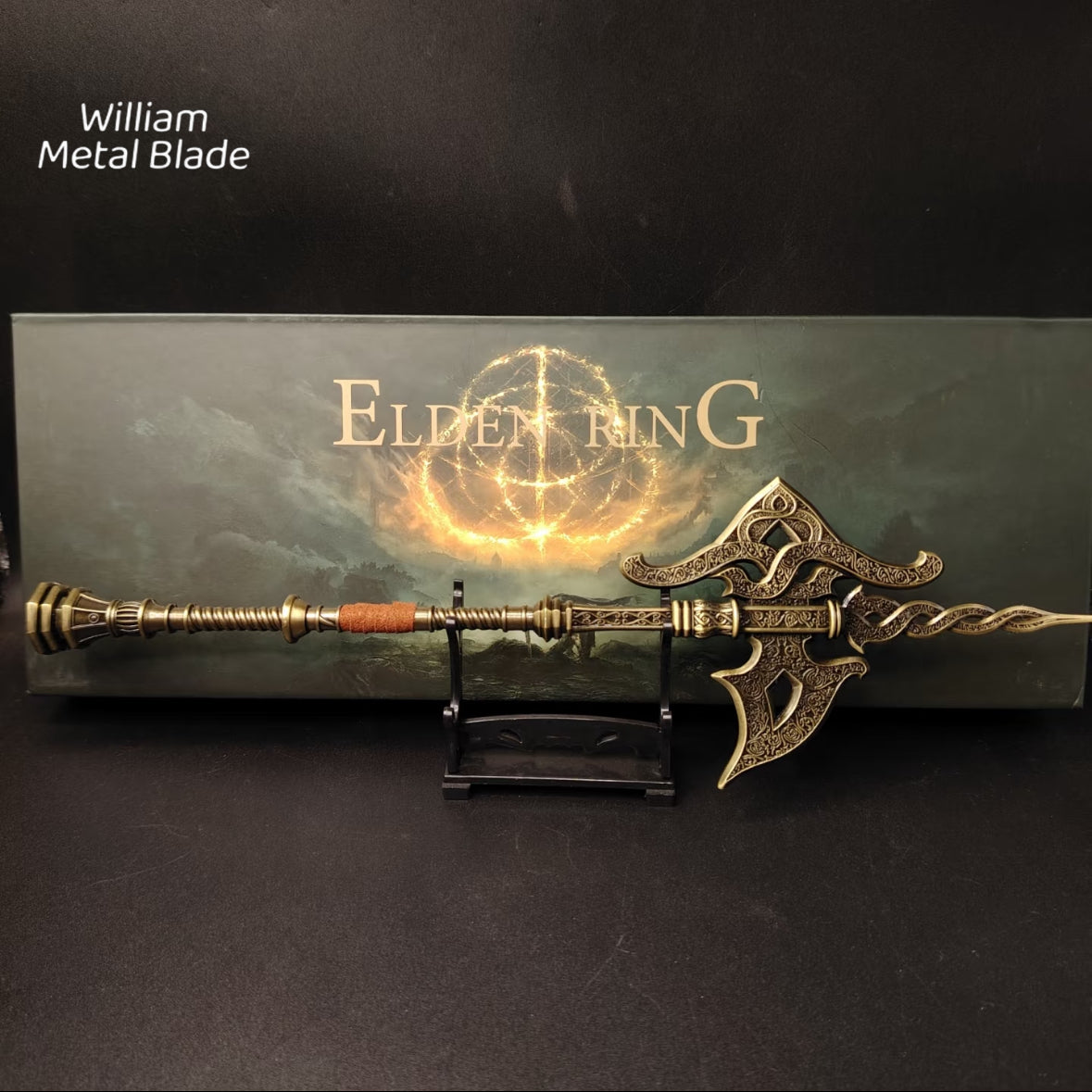 Soul Game Tree Sentinel Golden Halberd Metal Craft For Collection