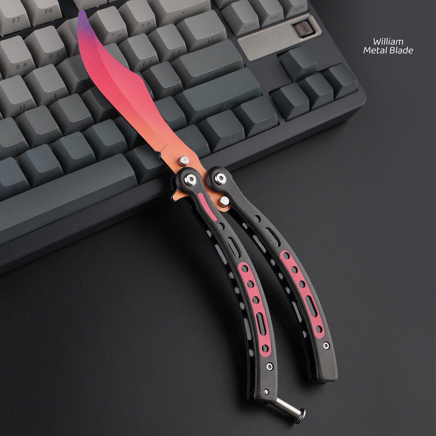 Stainless Steel CSGO Balisong Blunt Blade Replica – WilliamMetalBlade