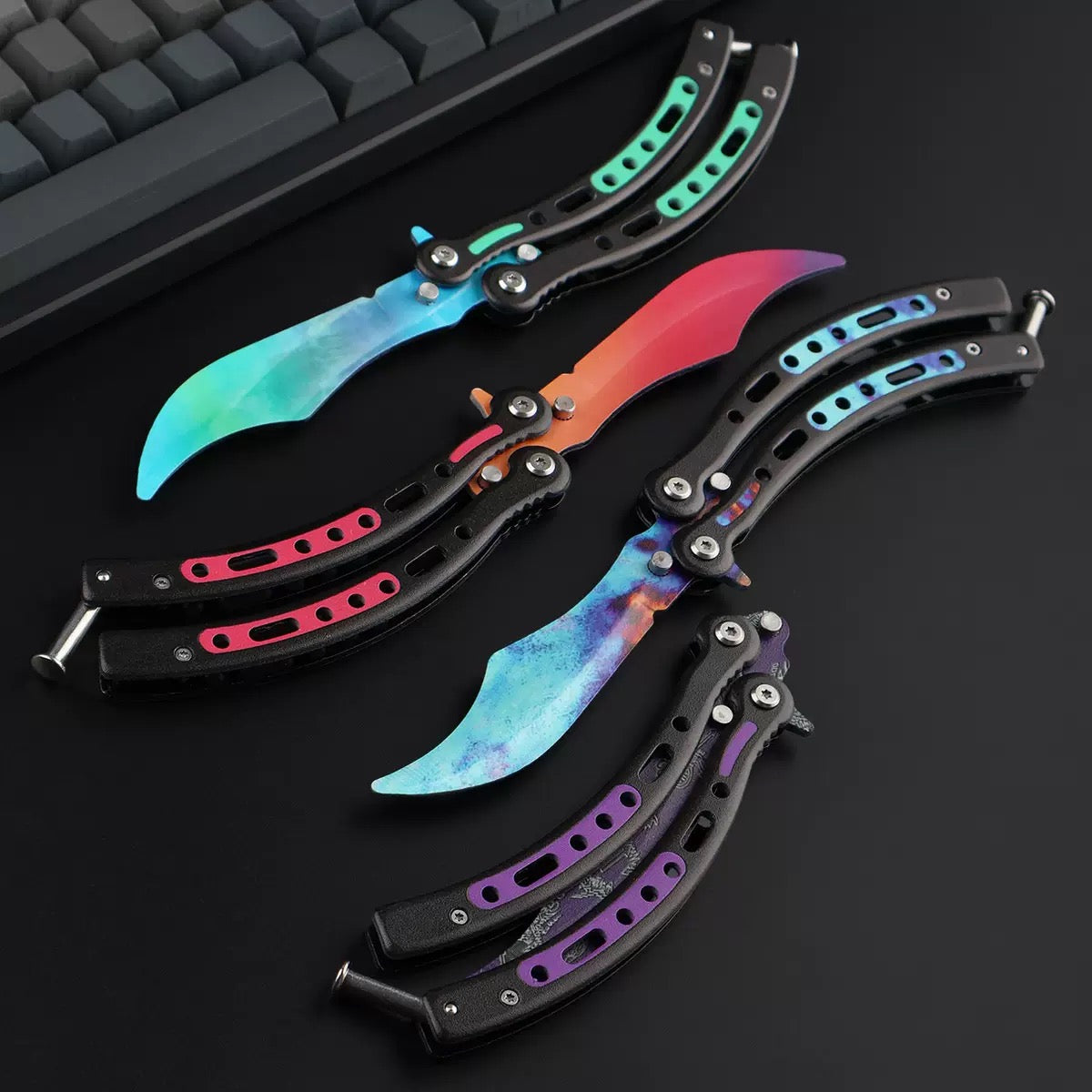 Stainless Steel CSGO Balisong Blunt Blade Replica – WilliamMetalBlade