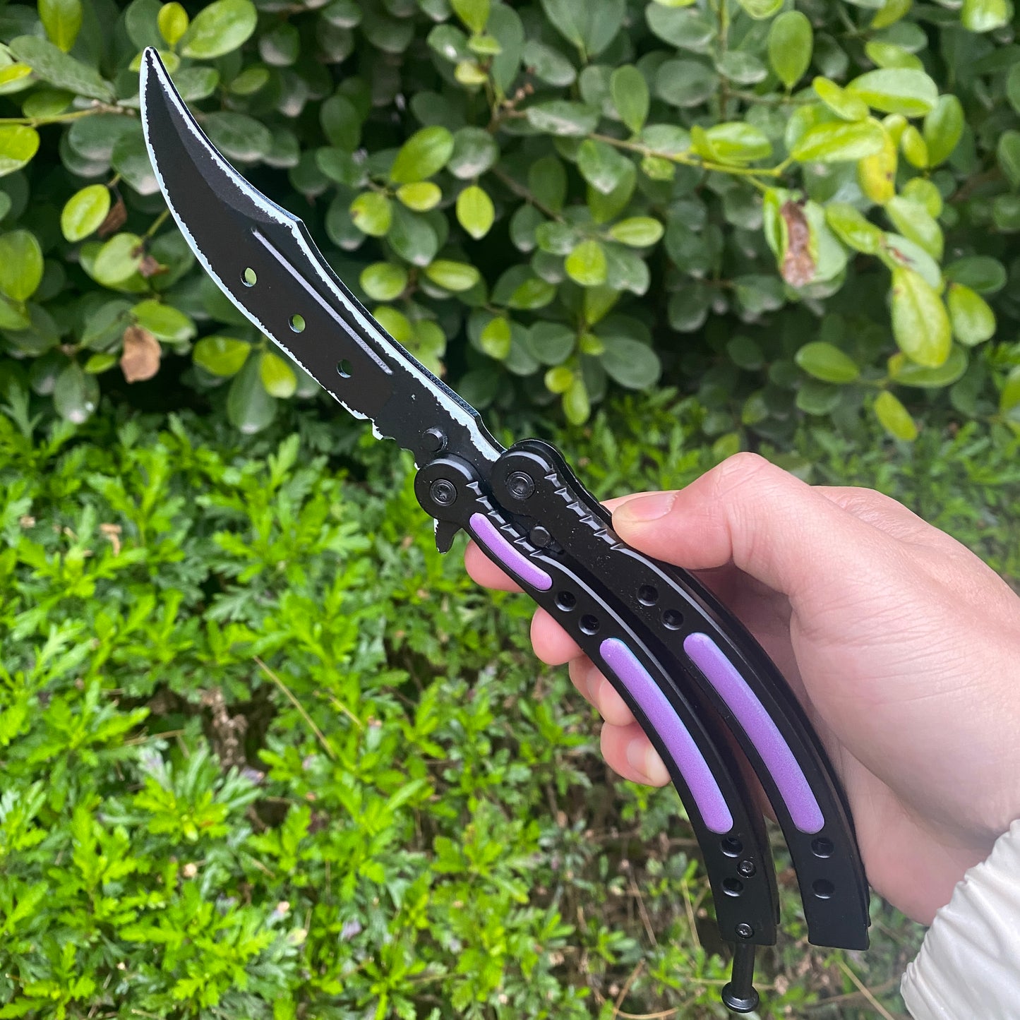 CSGO Ultraviolettmesser Balisong Blunt Blade Trainer Metallreplika