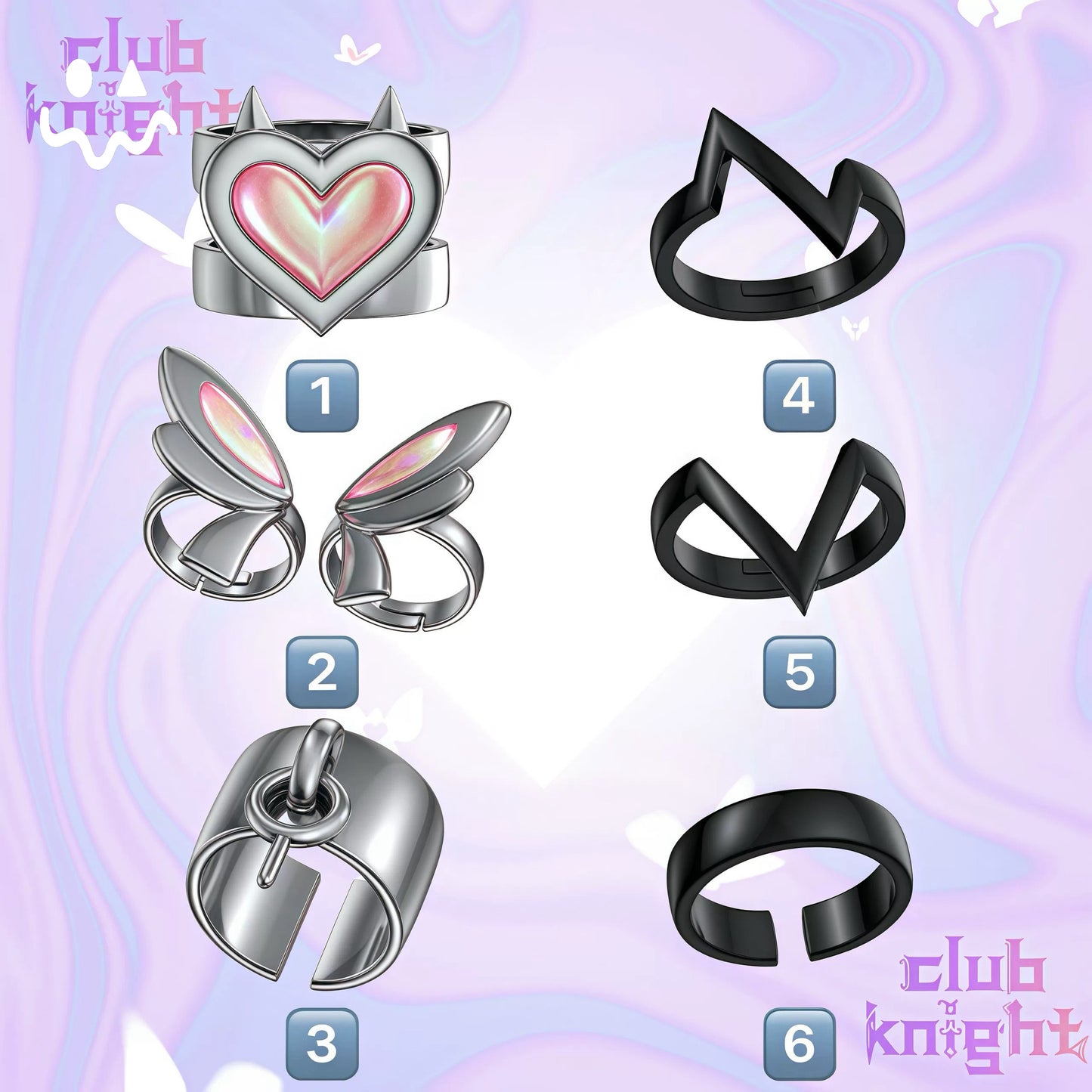Val CloveClearlove Cosplay Ring S925 Silver Material 9 In 1 Gift Box