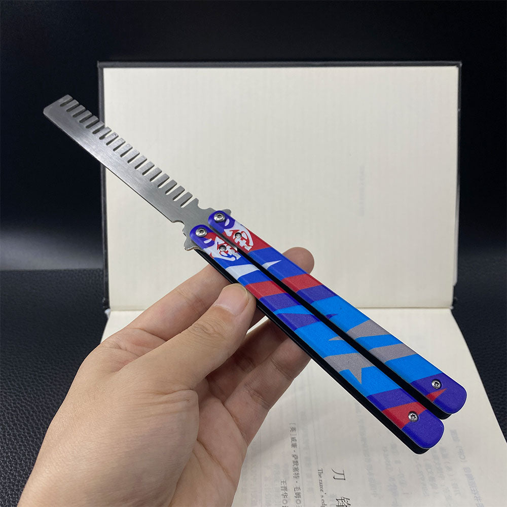 Metal Yoru Comb Balisong Butterfly Trainer Replica