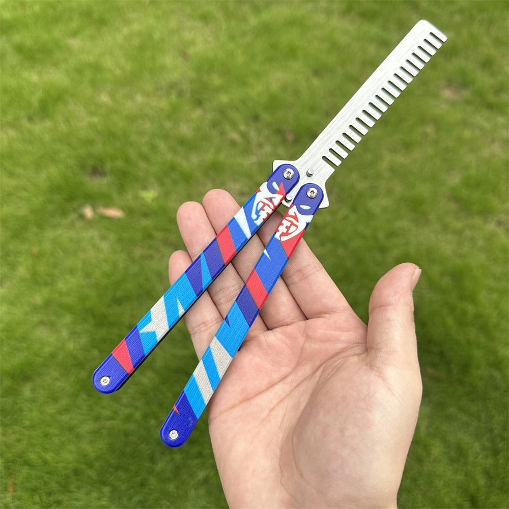 Metal Yoru Comb Balisong Butterfly Trainer Replica