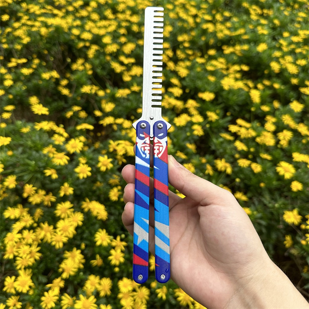 Metal Yoru Comb Balisong Butterfly Trainer Replica