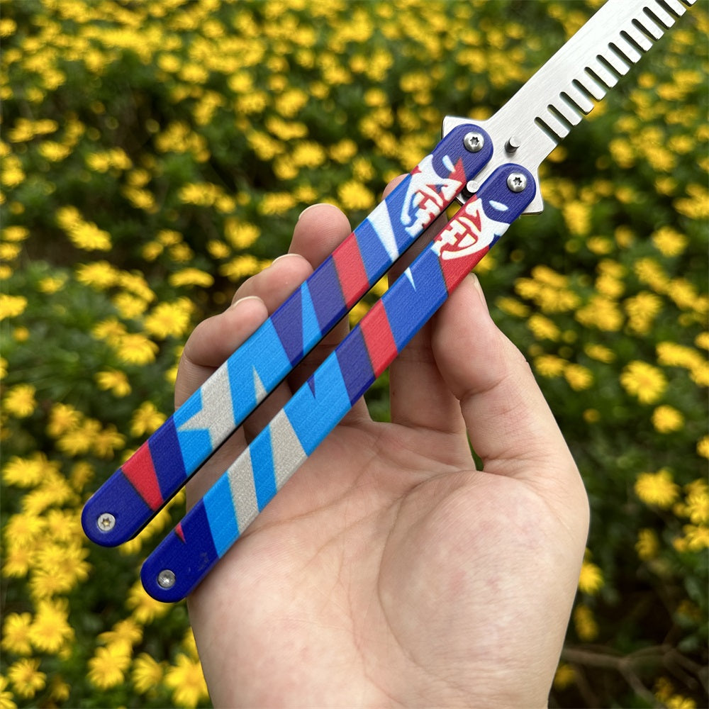 Metal Yoru Comb Balisong Butterfly Trainer Replica