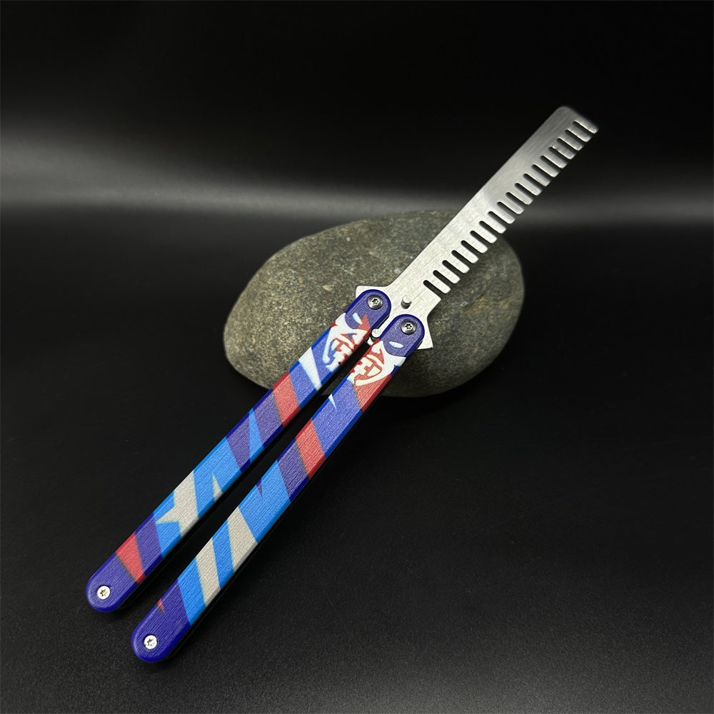 Metal Yoru Comb Balisong Butterfly Trainer Replica