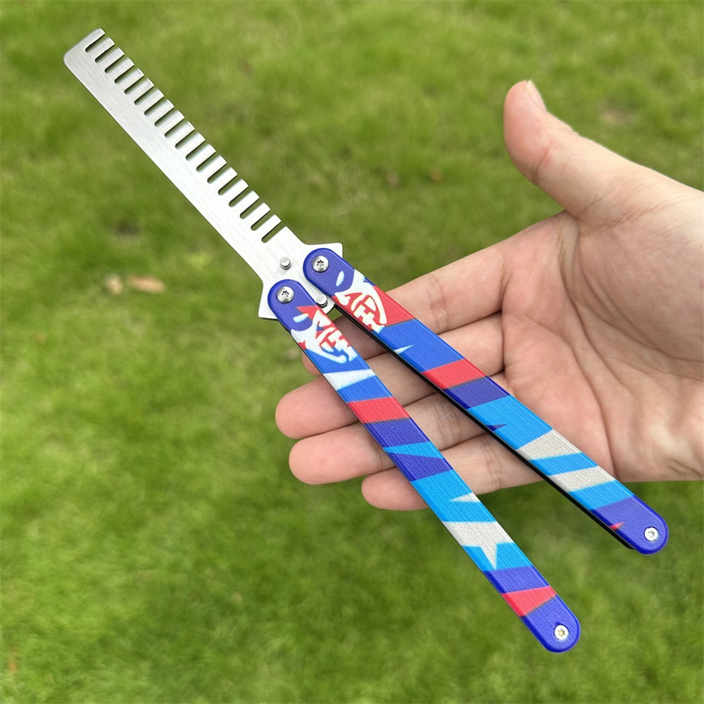 Metal Yoru Comb Balisong Butterfly Trainer Replica