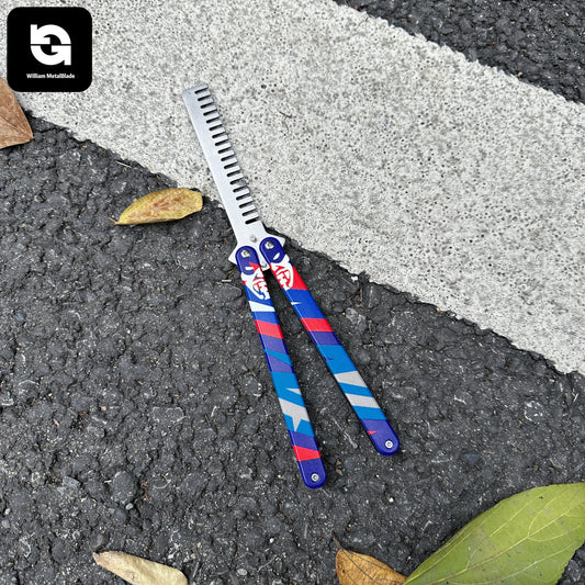 Metal Yoru Comb Balisong Butterfly Trainer Replica & Yoru Mask