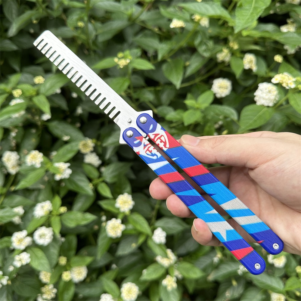 Metal Yoru Comb Balisong Butterfly Trainer Replica & Yoru Mask