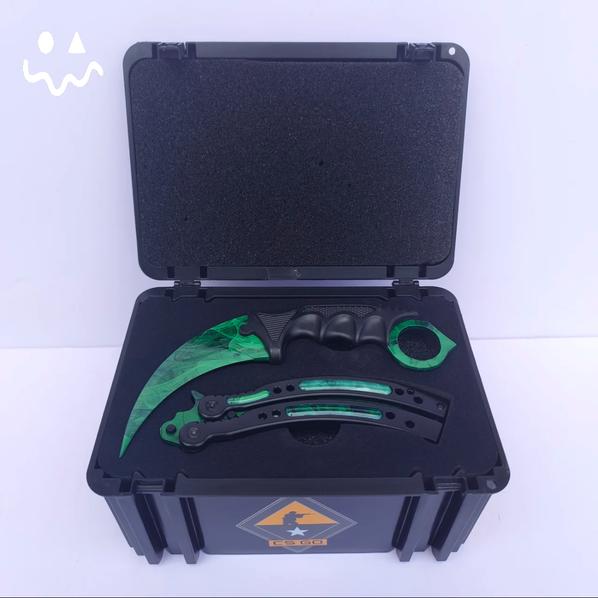 CS Balisong & Karambit Blunt Blade Trainer Metal Replica Black Gift Box