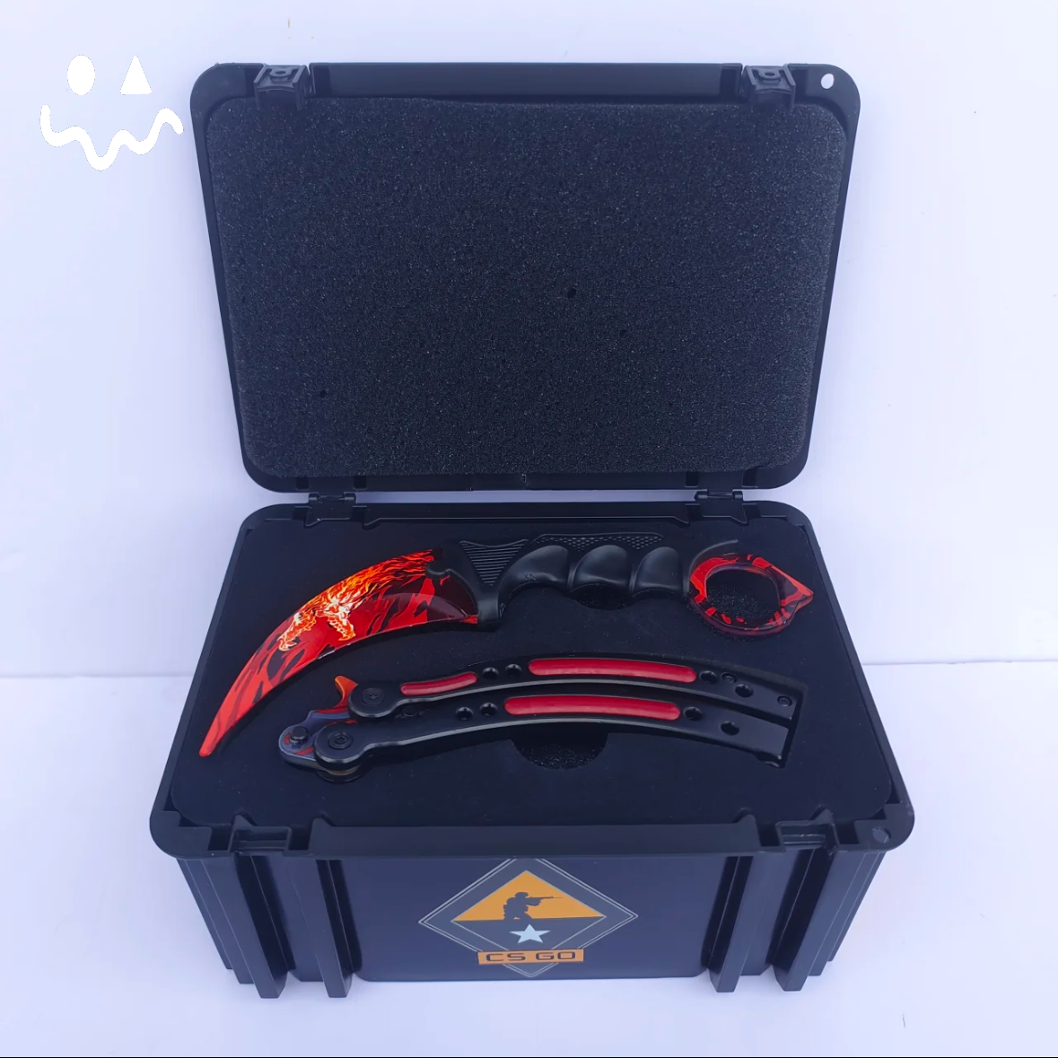 CS Balisong & Karambit Blunt Blade Trainer Metal Replica Black Gift Box