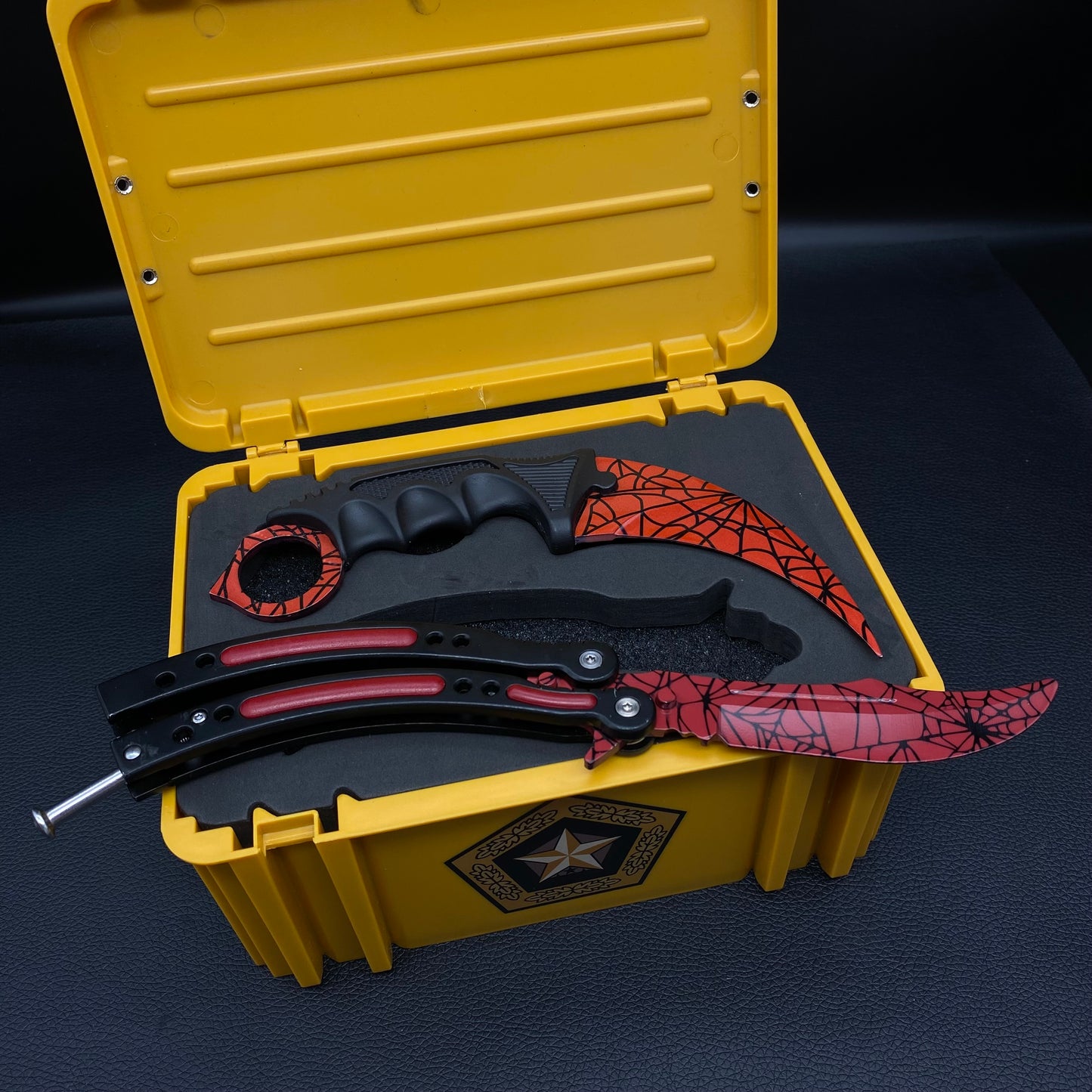 Crimson Web Butterfly Trainer Blunt Blade &amp; Karambit 2 in 1 Paket Geschenkbox