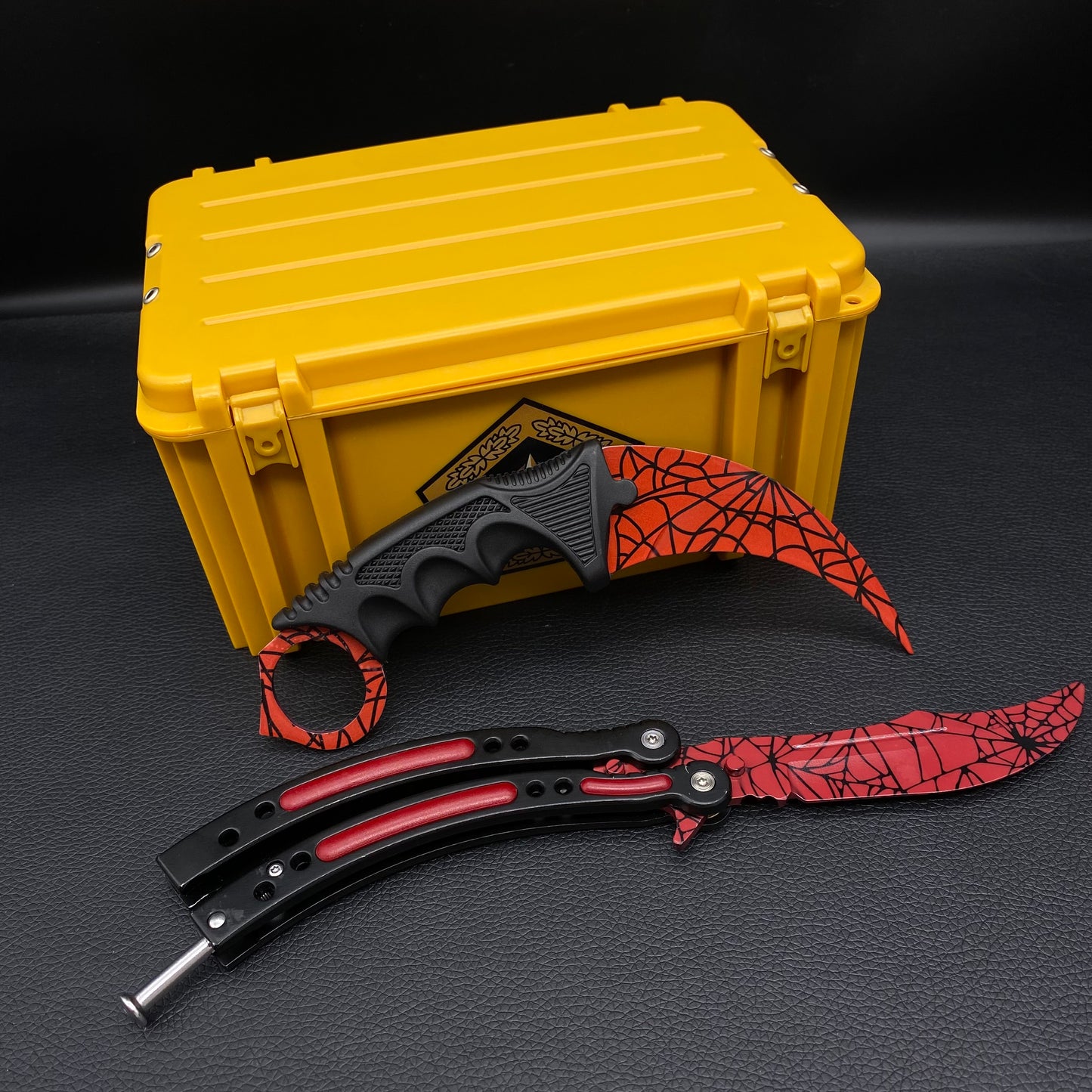 Crimson Web Butterfly Trainer Blunt Blade &amp; Karambit 2 in 1 Paket Geschenkbox