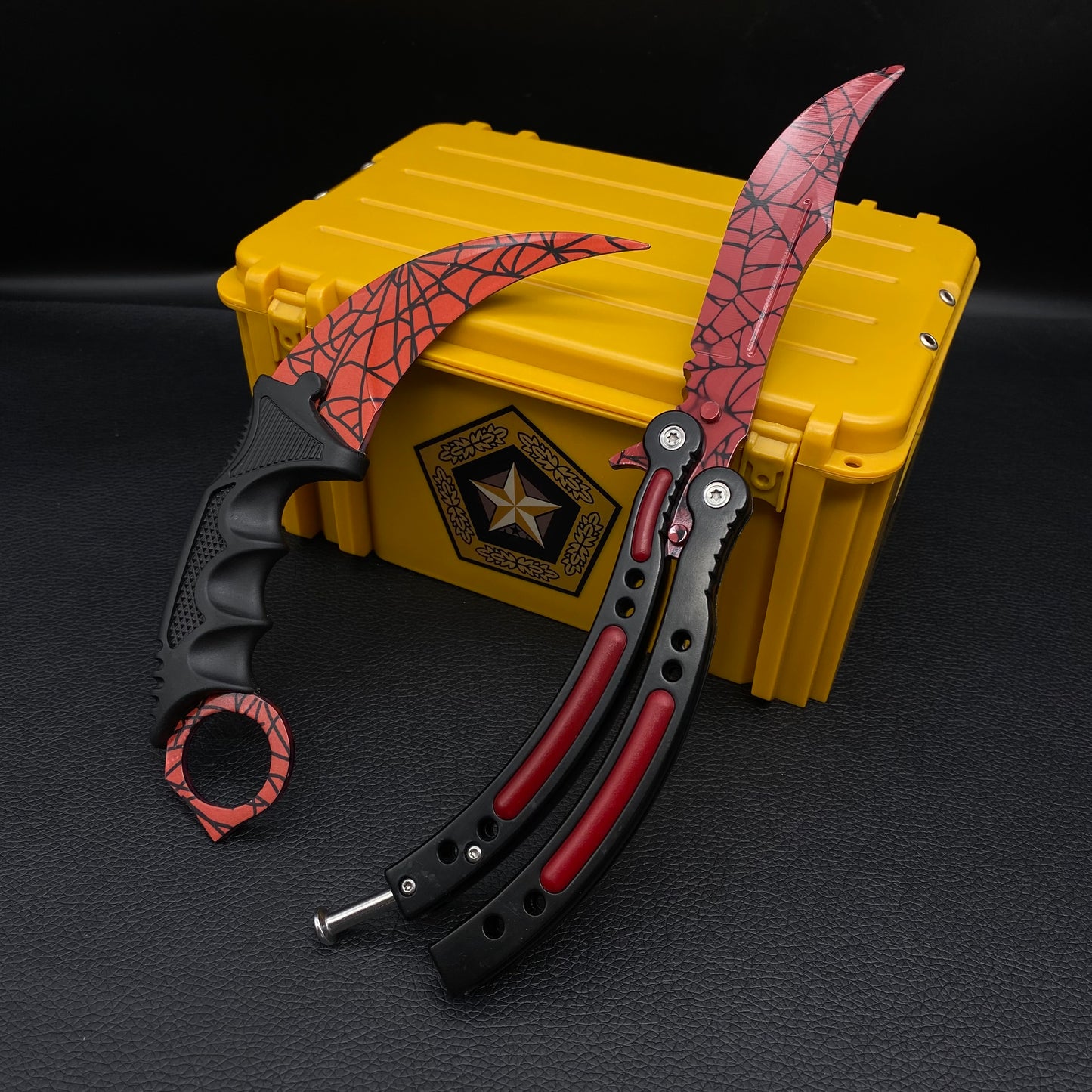 Crimson Web Butterfly Trainer Blunt Blade &amp; Karambit 2 in 1 Paket Geschenkbox