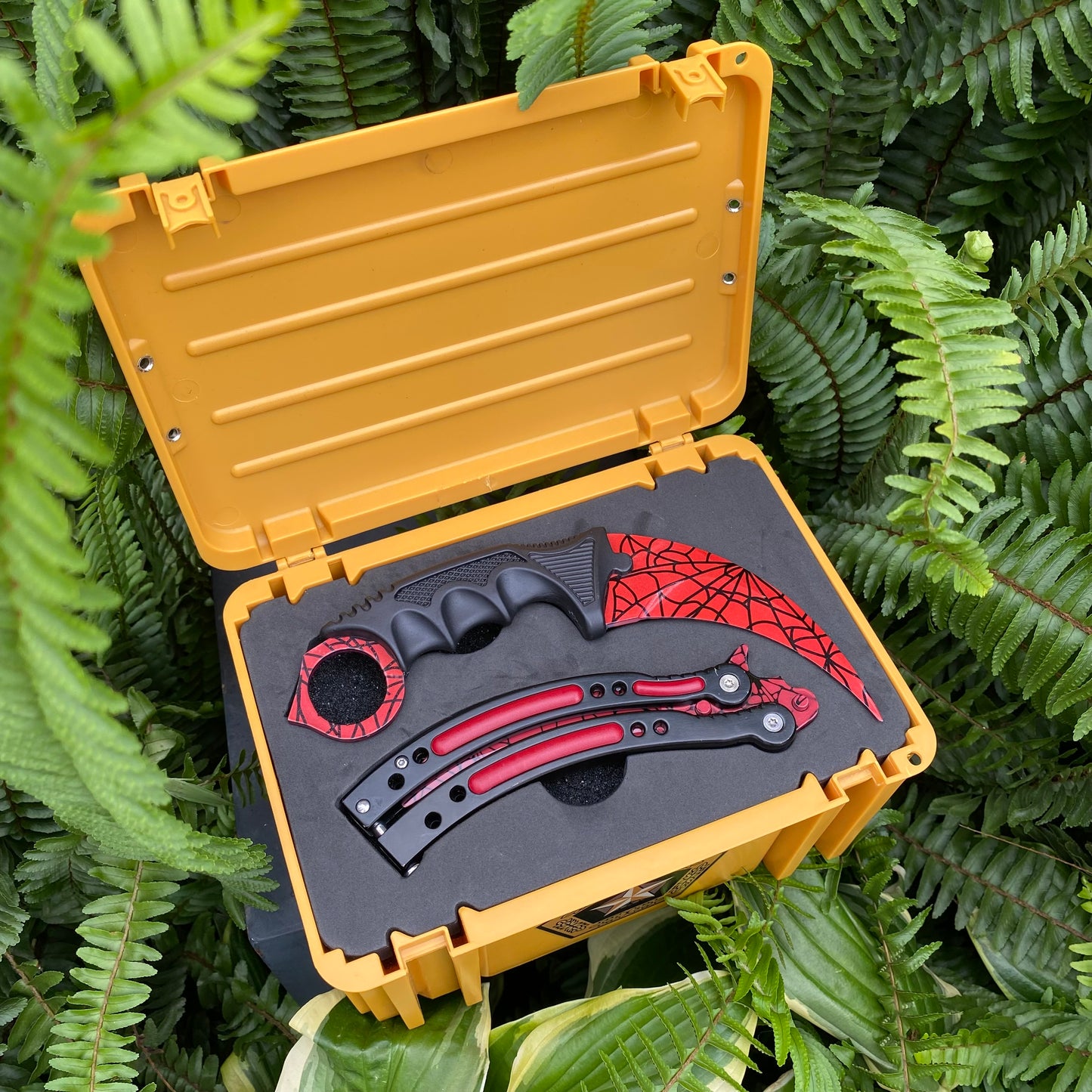 Crimson Web Butterfly Trainer Blunt Blade &amp; Karambit 2 in 1 Paket Geschenkbox