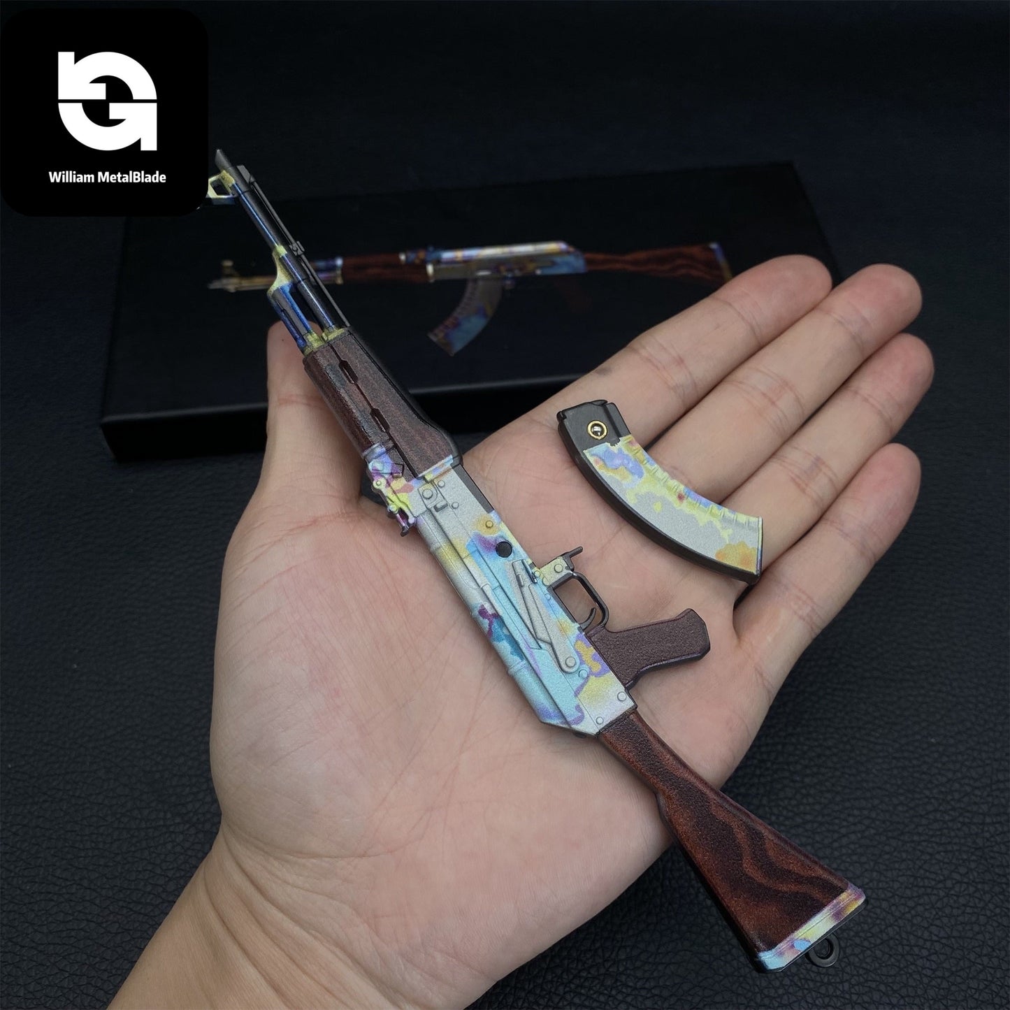 AK-47 Neon Rider Case Hardened And Vulcan Skin Gun Model  3 In 1 Pack