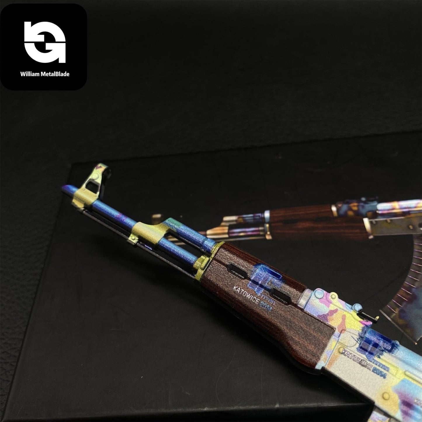 AK-47 Neon Rider Case Hardened And Vulcan Skin Gun Model  3 In 1 Pack