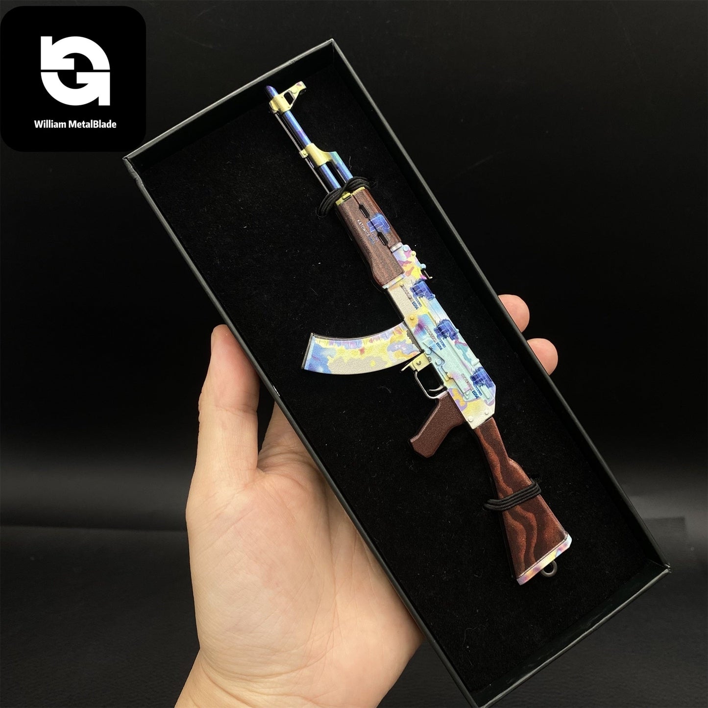 AK-47 Neon Rider Case Hardened And Vulcan Skin Gun Model  3 In 1 Pack
