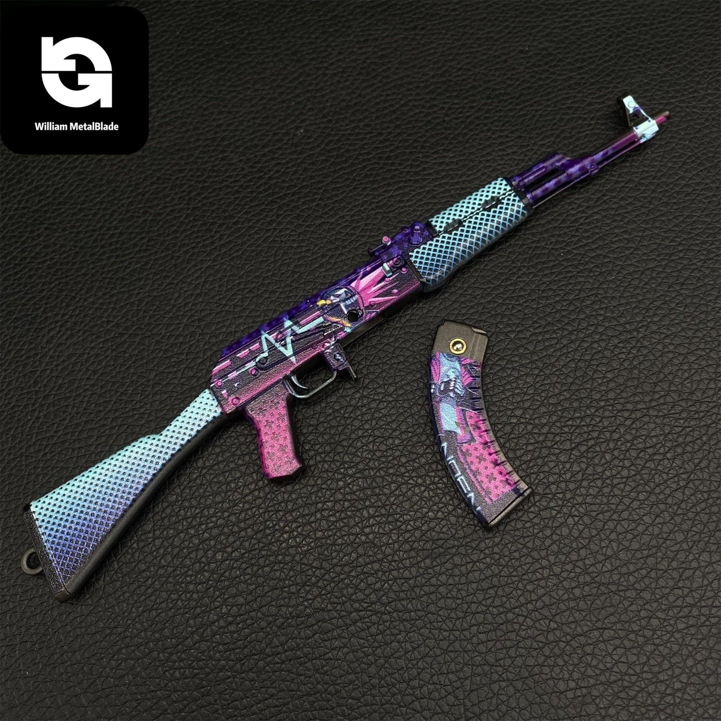 AK-47 Neon Rider Case Hardened And Vulcan Skin Gun Model  3 In 1 Pack
