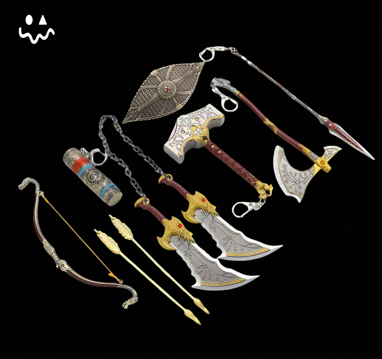 Metal GOW Kratos Classical Weapon Miniatures Replica