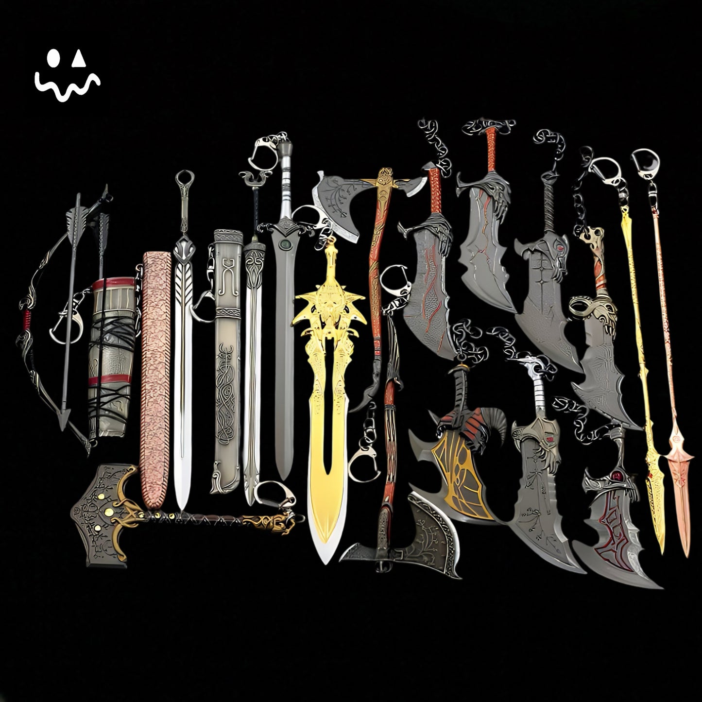 Metal GOW Kratos Classical Weapon Miniatures Replica
